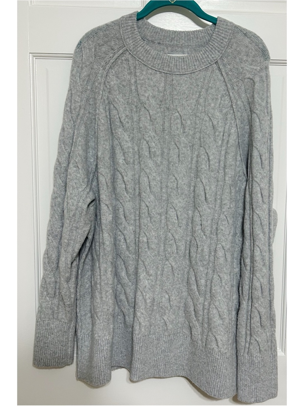 aerie Light Gray Knit Oversized Sweater